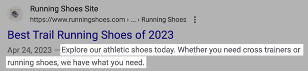 runningshoes metadescription