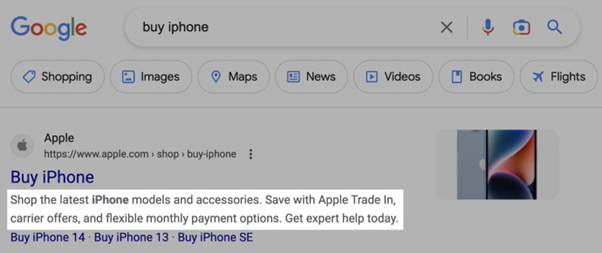 iphone metadescription