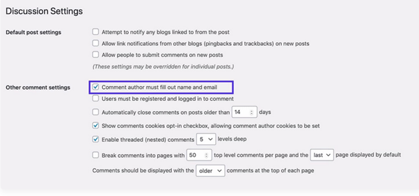 turn off comment