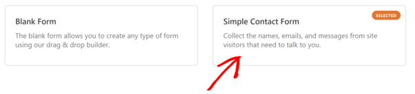 contact form