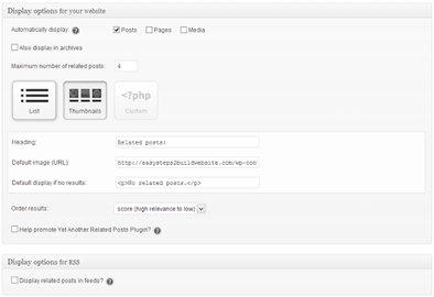 YARPP dashboard