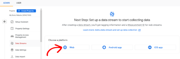 setup data stream