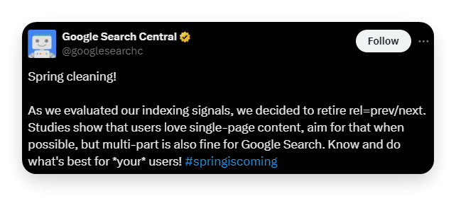 google search central x post